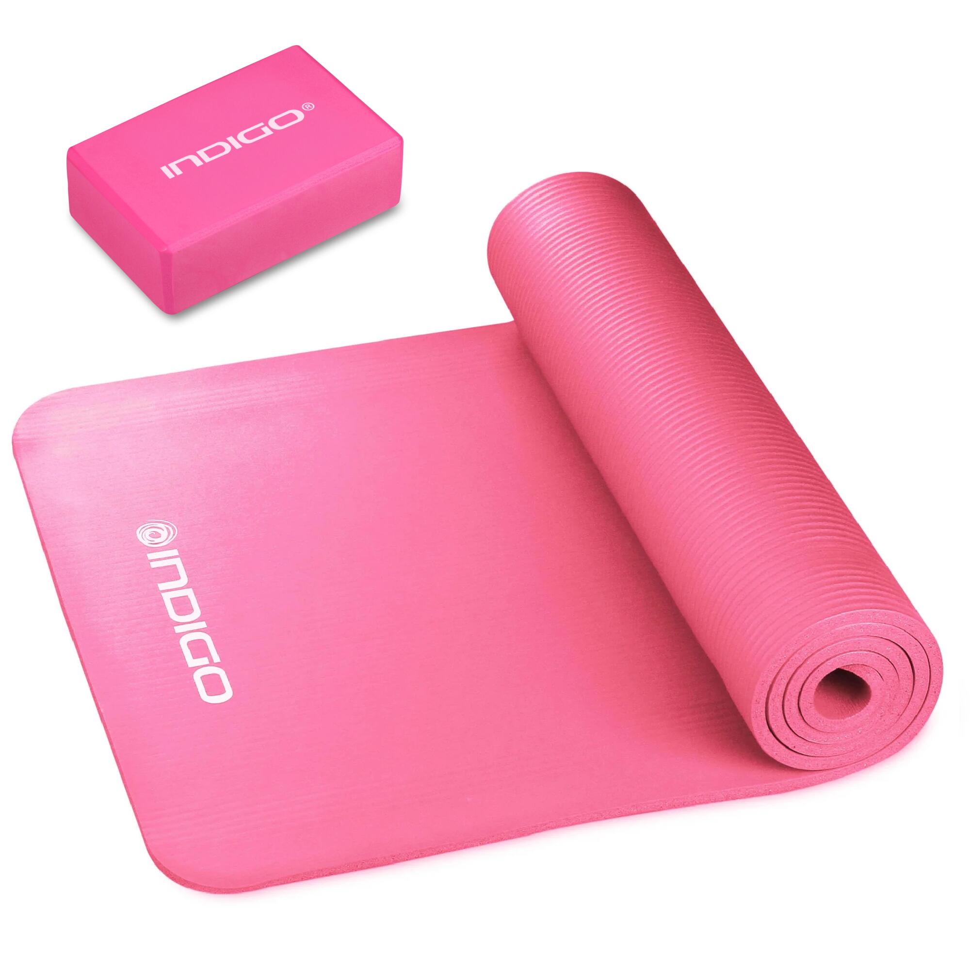 INDIGO SPORTS Set de Yoga: Esterilla Antideslizante y Bloque de Yoga y Fitness