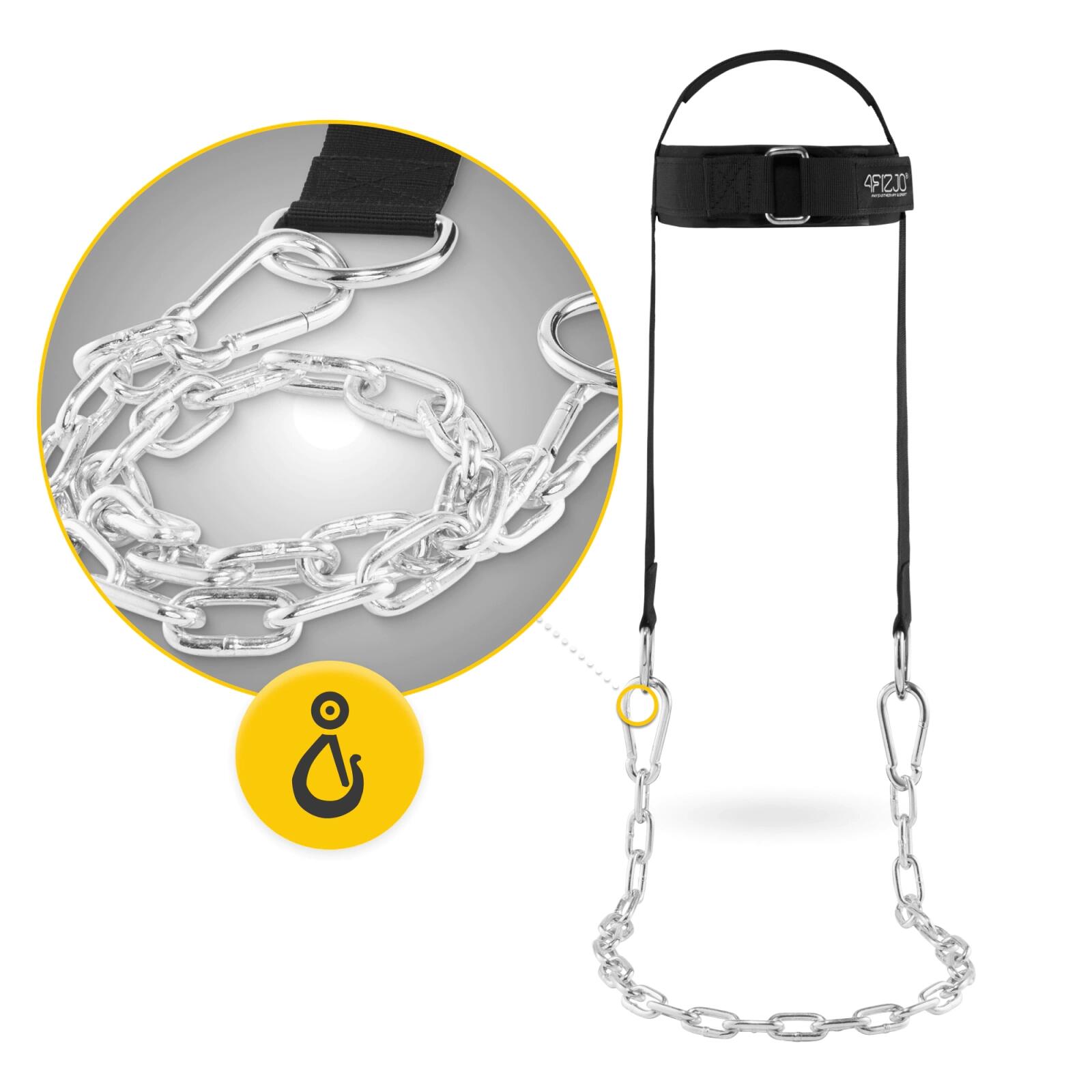Nackentrainer Kopfgeschirr mit Stahlkette Halsmuskeltrainer Fitness 4FIZJO 7/7