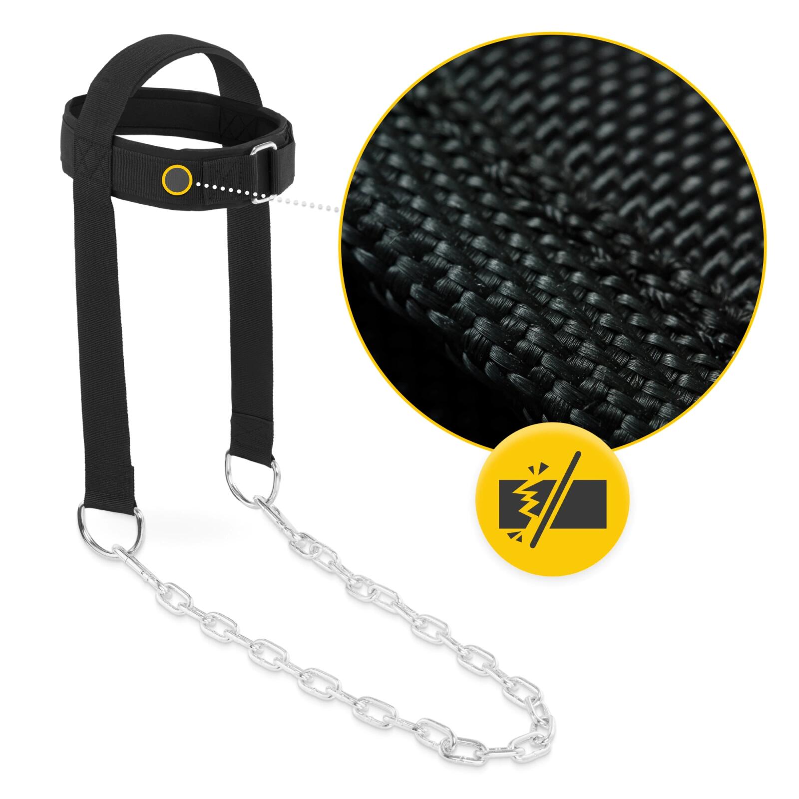 Nackentrainer Kopfgeschirr mit Stahlkette Halsmuskeltrainer Fitness 4FIZJO 3/7