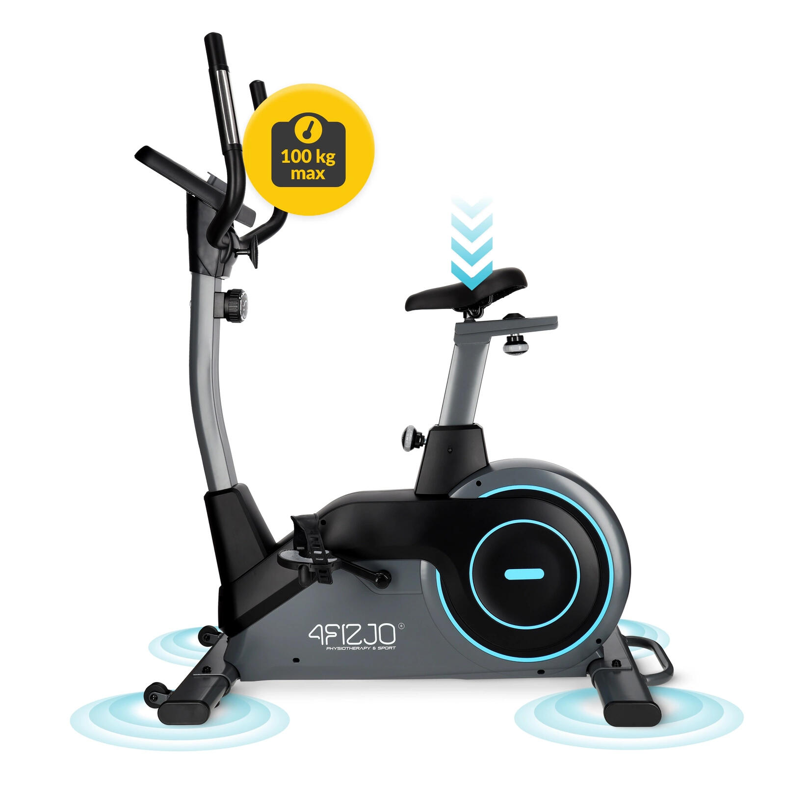 Heimtrainer Trainingsfahrrad PRO+ Fitnessbike Indoor schwarz-blau 4FIZJO 7/7