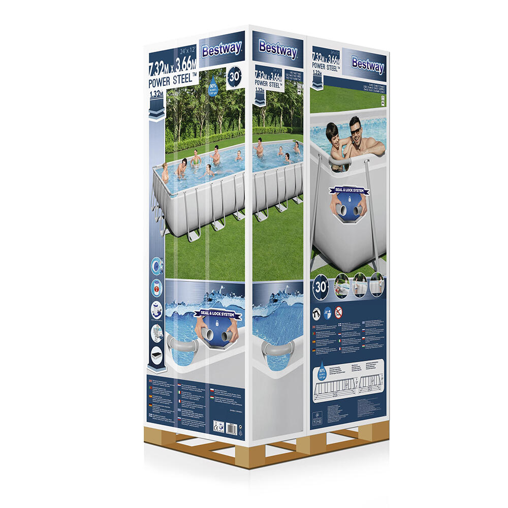Bestway Power Steel Above Ground Pool Se t 7.32 m x 3.66 m x 1.32 m 4/7