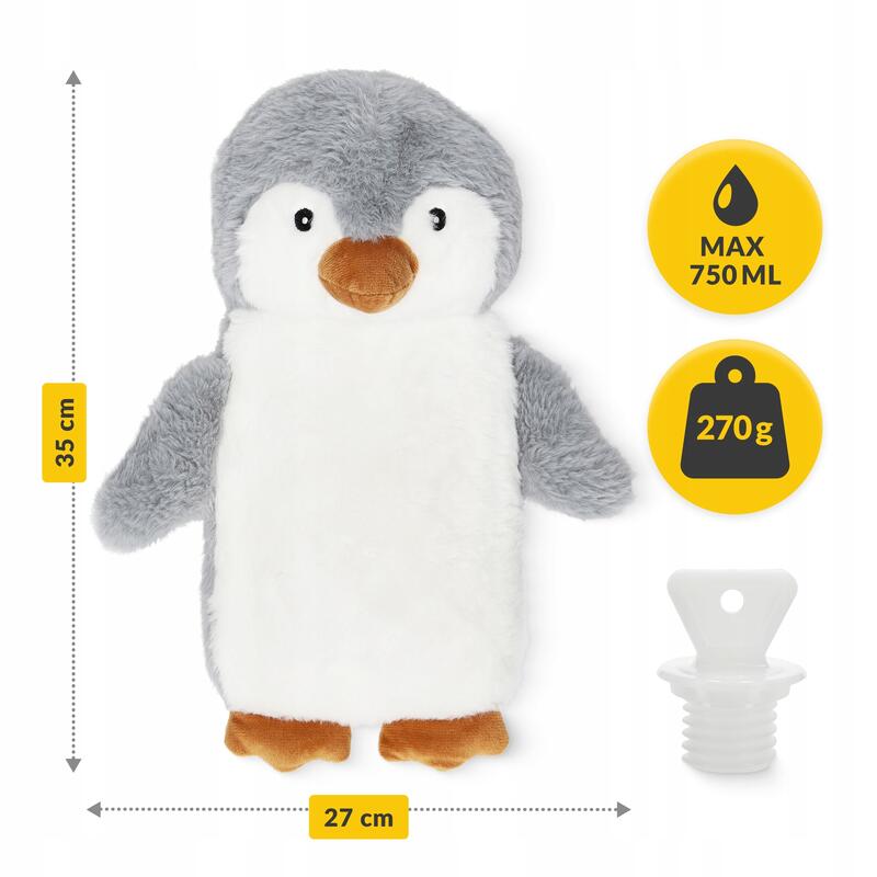 Sticlă cu apă caldă de pluș cu husă PINGUIN 0,75 litri