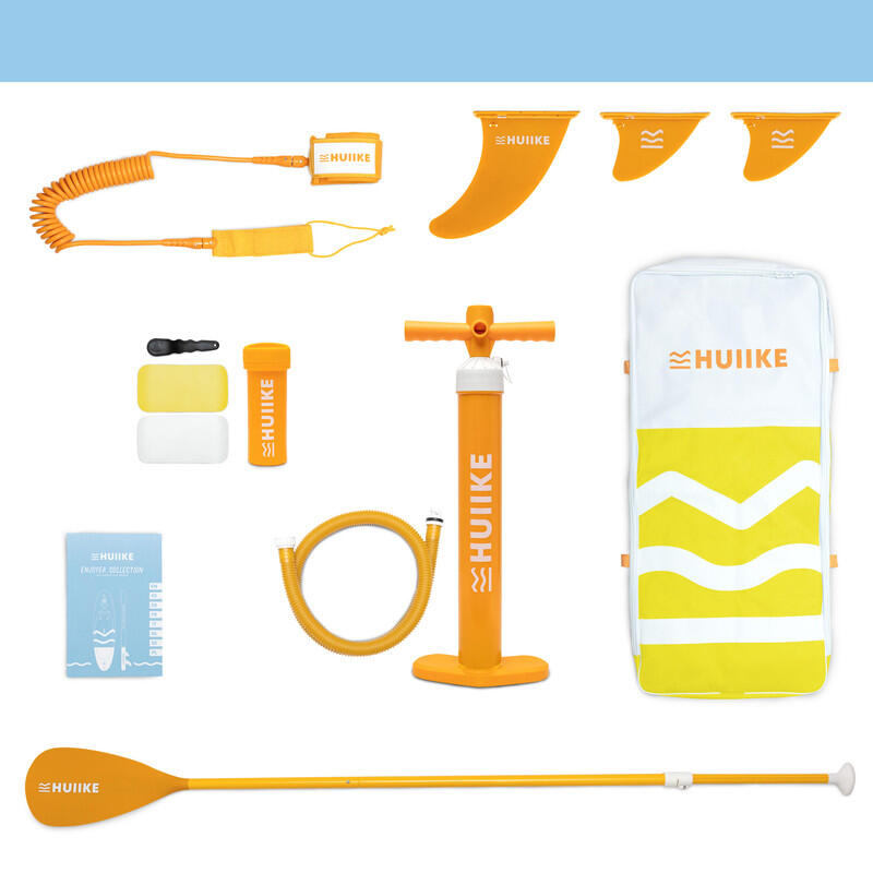Paddle Gonflable Adulte Accessoires Premium, HUIIKE, Jaune, Haute Stabilité