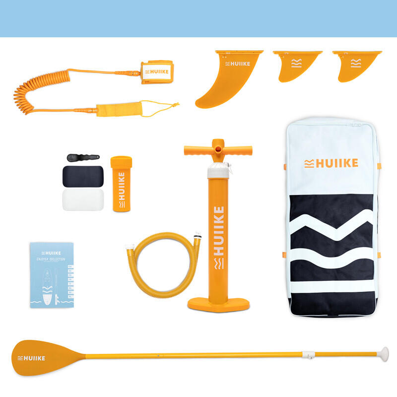 Opblaasbaar Supboard met Premium Accessoires, HUIIKE, Zwart, Hoge Stabiliteit 3/7