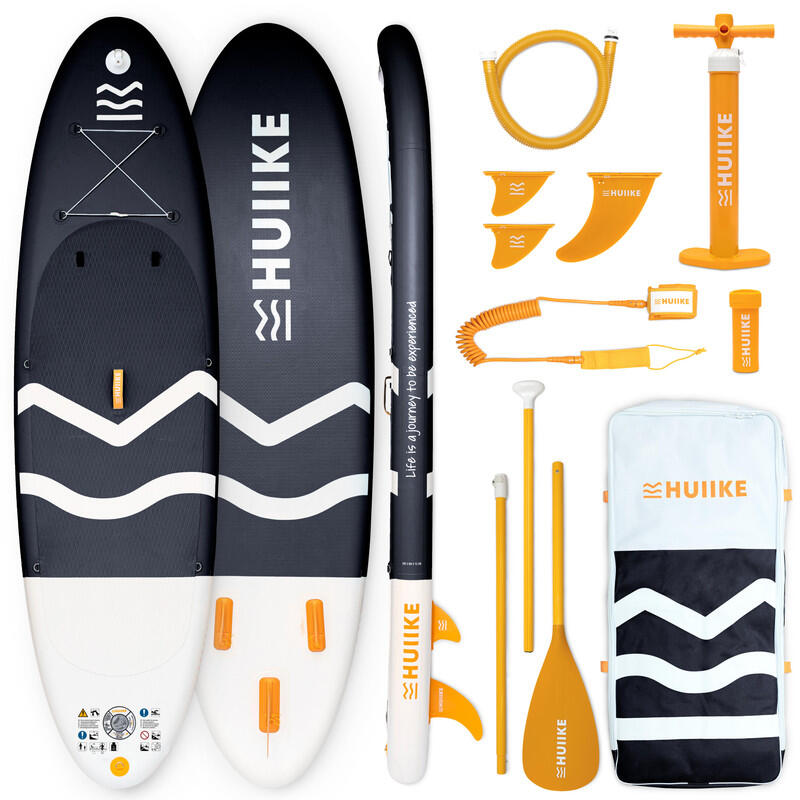 HUIIKE Nafukovací Paddleboard 10’ s Příslušenstvím v Balení, do 130 kg, Černý