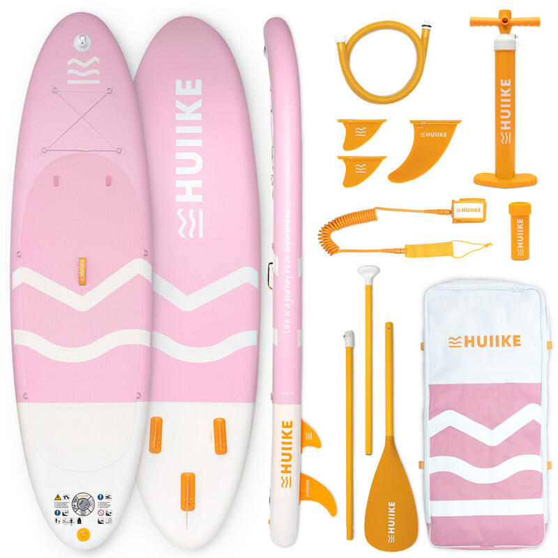 HUIIKE Tabla Paddle Surf Hinchable Accesorios Premium, HUIIKE, Rosa, Gran Estabilidad