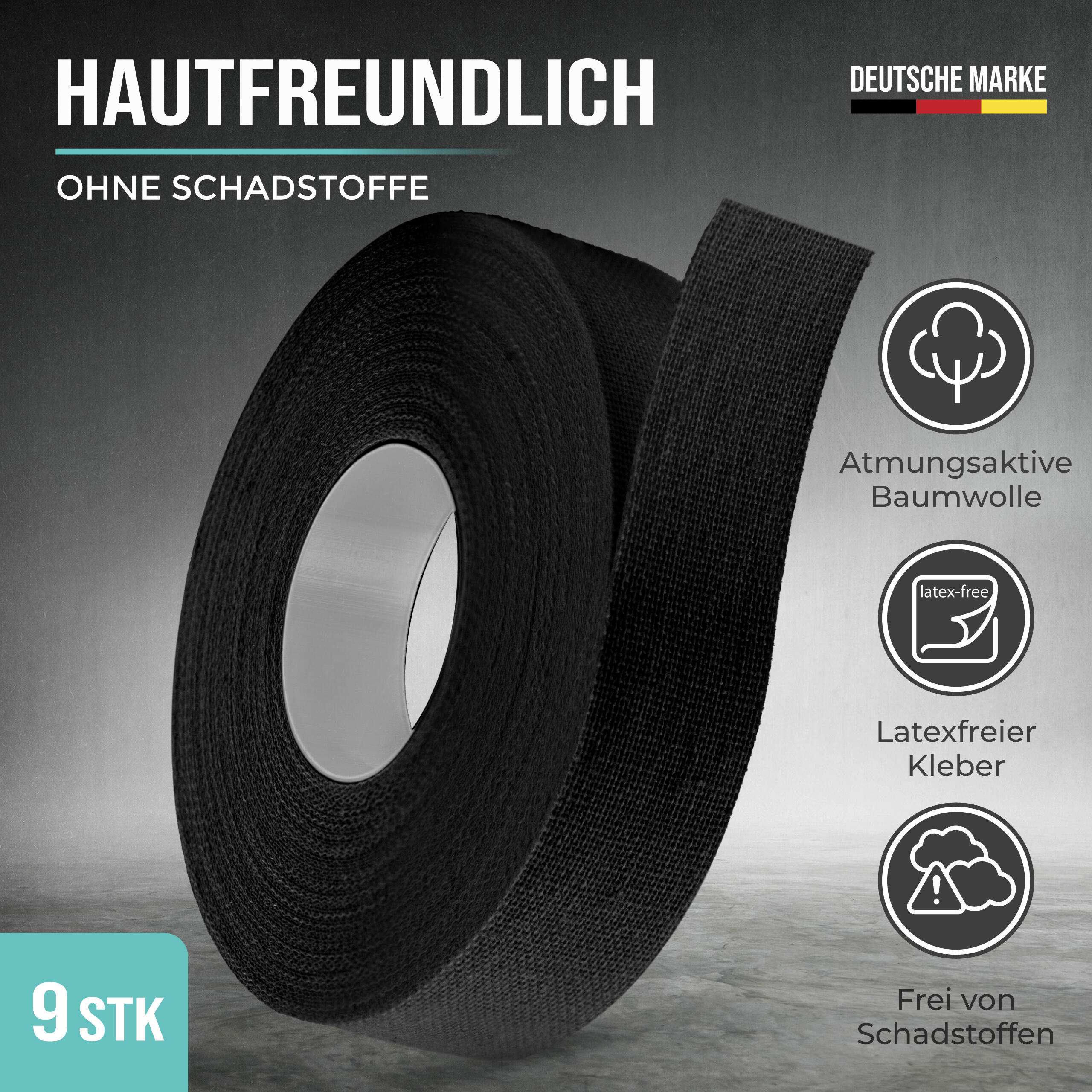 Fingertape mit extra starkem Kleber, 3 Rollen Klettertape (Schwarz) 4/7