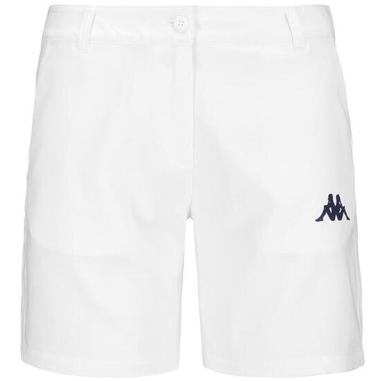 Pantaloncini sportivi da donna in poliestere bianco da golf