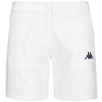 Pantaloncini sportivi da donna in poliestere bianco da golf