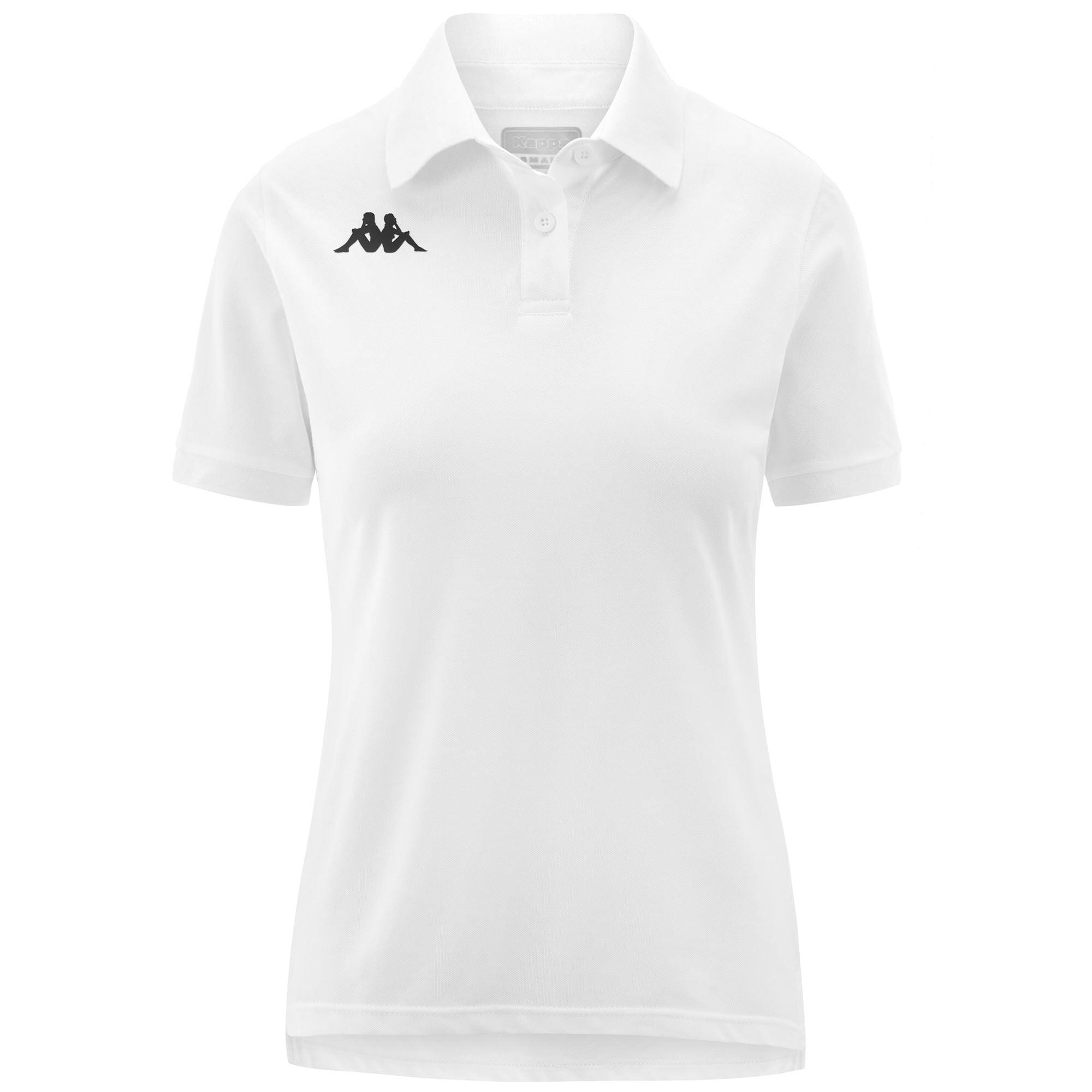 KAPPA polo maniche corte da bambina in cotone bianco da allenamento