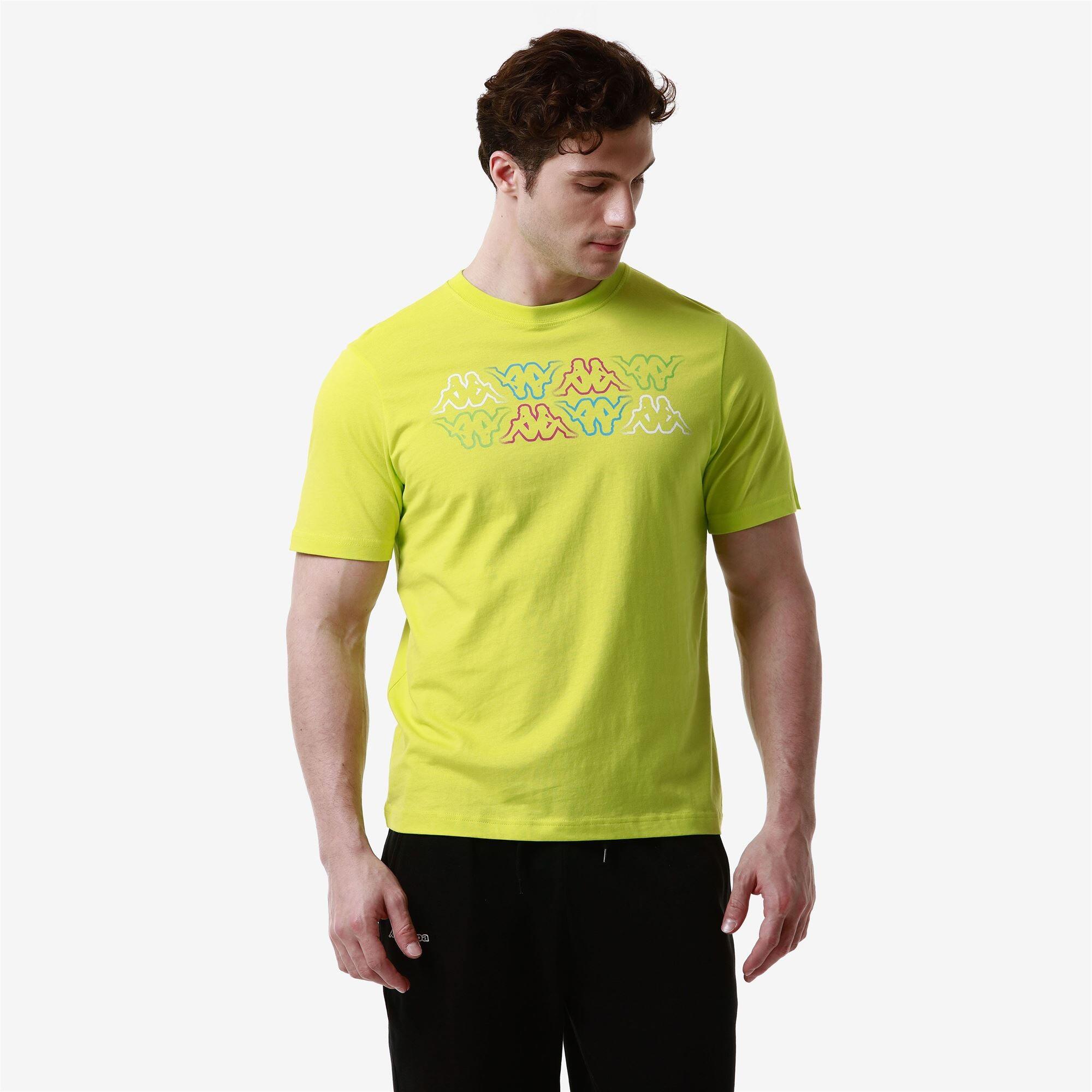 T shirt maglietta da uomo in cotone verde da palestra 4/7