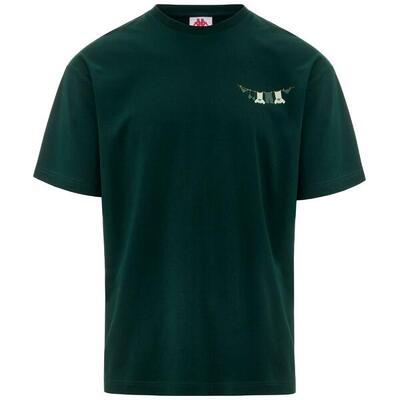 T shirt maglietta da uomo in cotone verde da streetwear sportivo