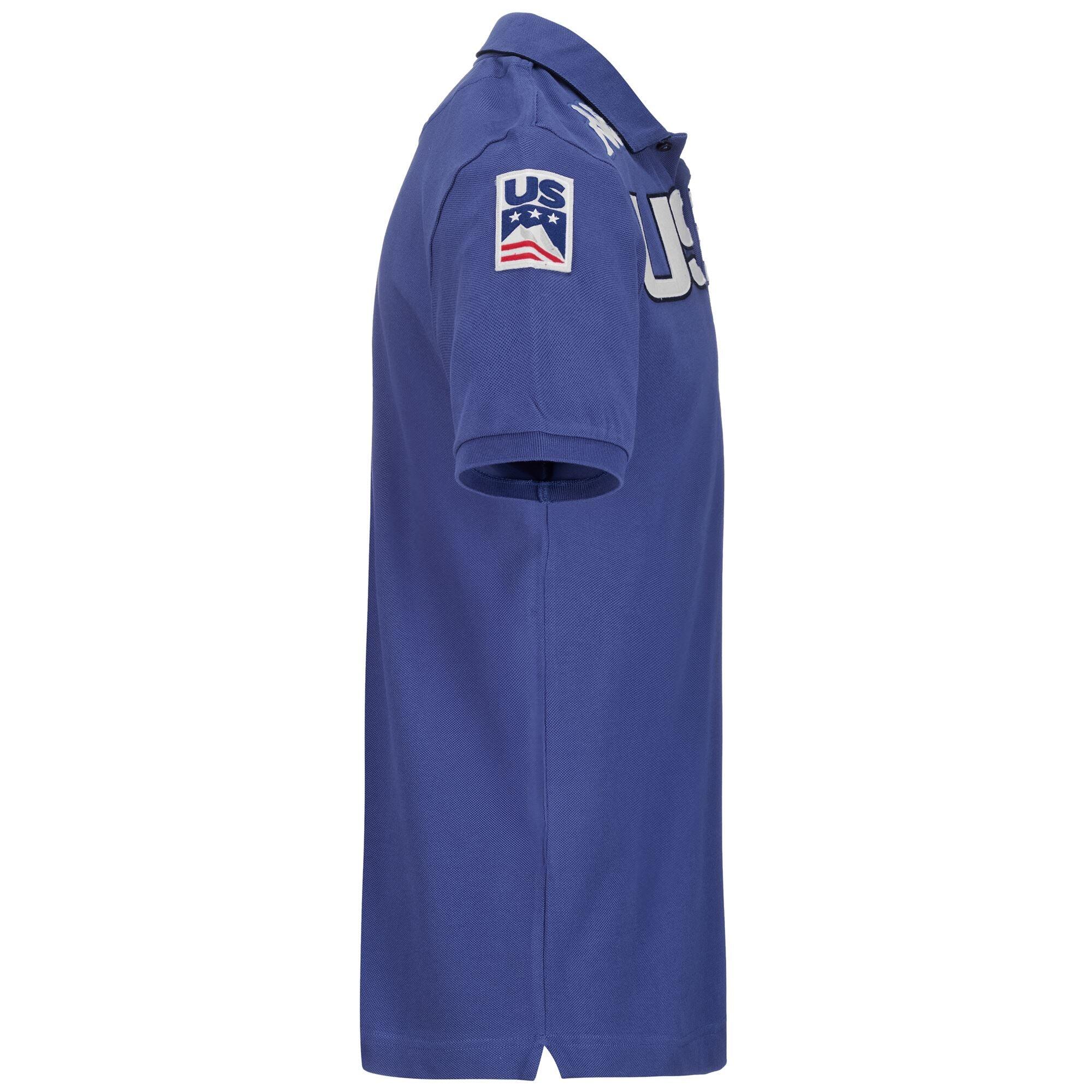Polo da uomo donna in cotone blu da sci 3/7