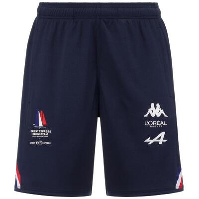 pantaloncini da uomo in poliestere blu da fitness