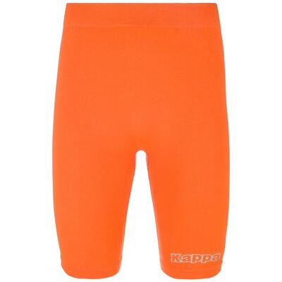 Scaldamuscoli corto da uomo donna in poliammide arancione da calcio