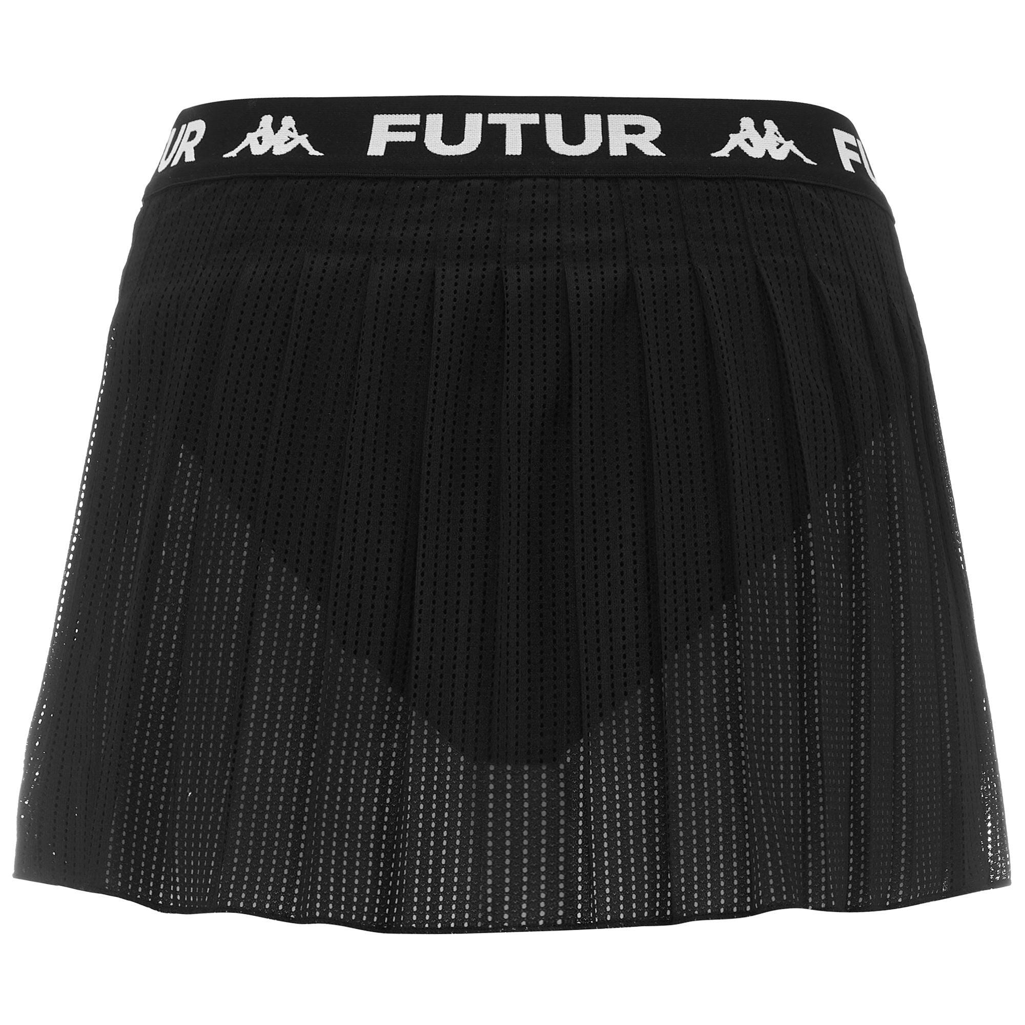 Gonna corta da donna in poliestere nero da streetwear sportivo 4/7