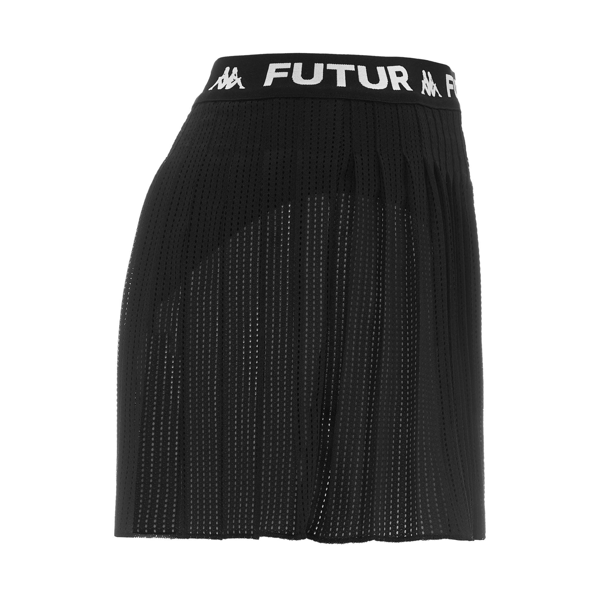 Gonna corta da donna in poliestere nero da streetwear sportivo 3/7