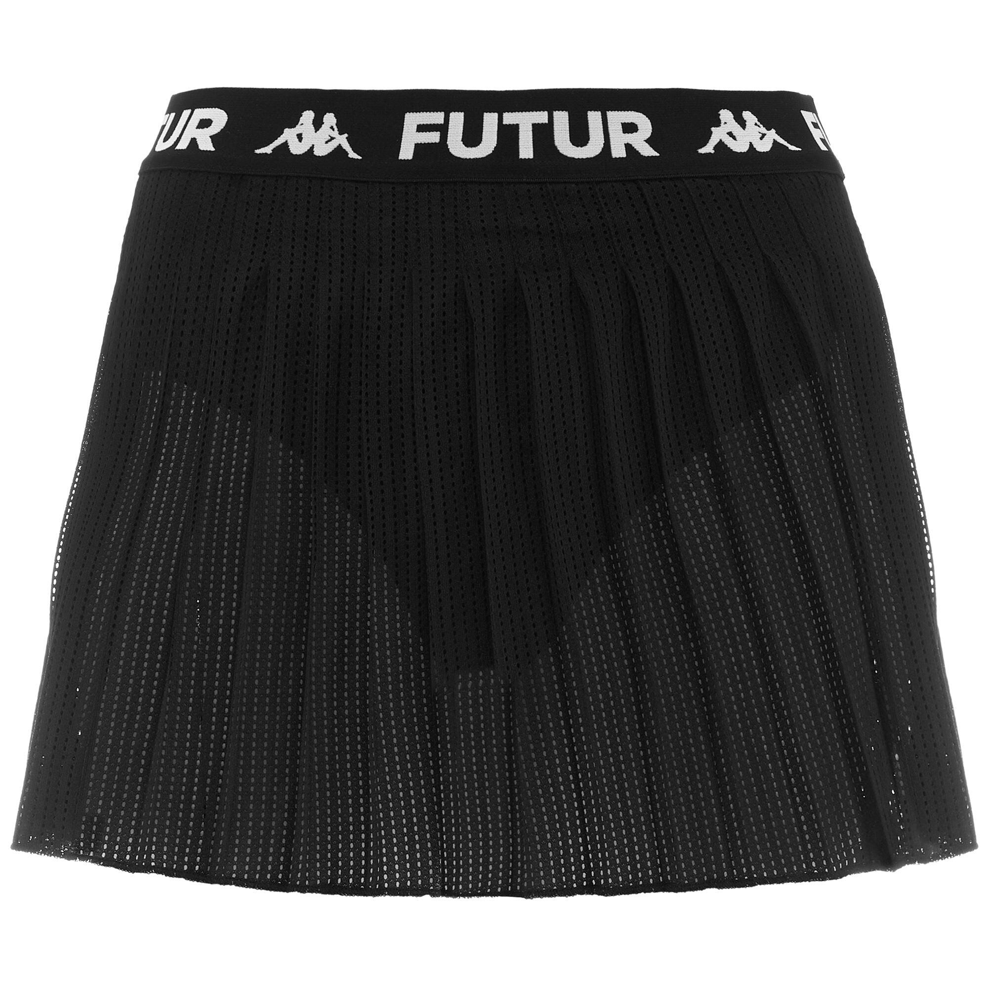 Gonna corta da donna in poliestere nero da streetwear sportivo 2/7