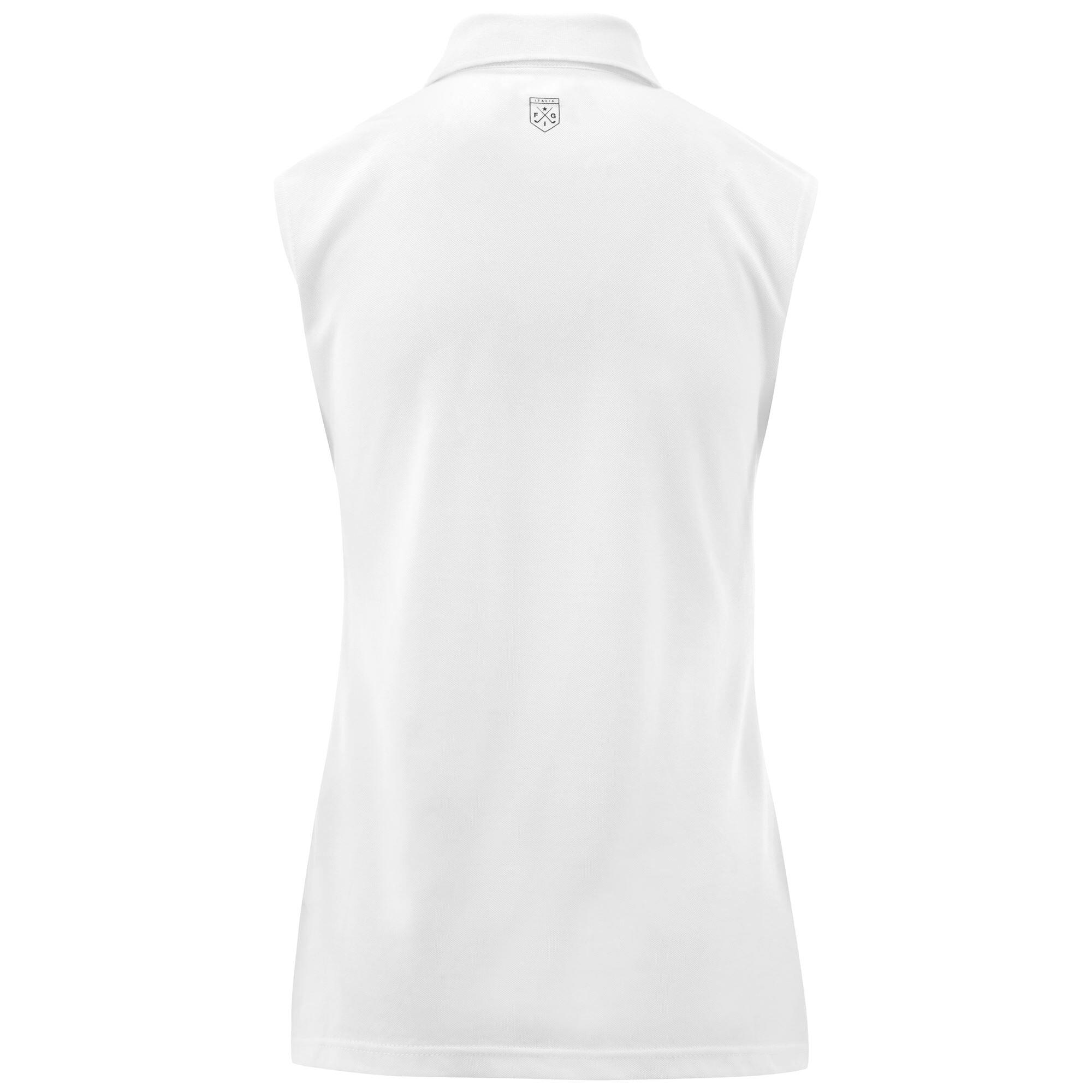 Polo da donna in cotone bianco da golf 3/5