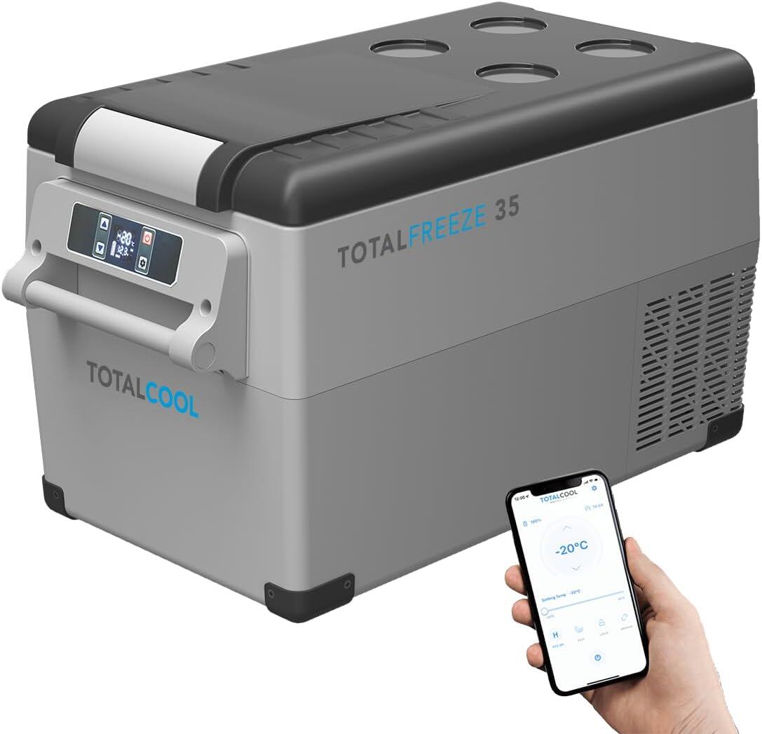 TOTALCOOL Totalfreeze Portable Fridge Freezer - 12V 24V Volt Outdoor Van Fridge 35L