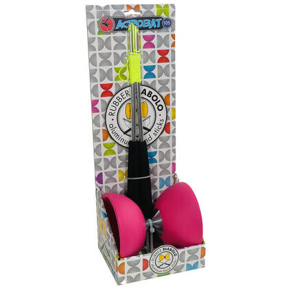 Acrobat - Coffret diabolo rose avec baguettes alu