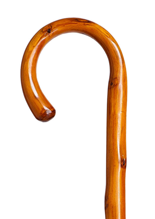 Bastão de caminhada com curva em madeira de castanheiro altura 92cm 2/3