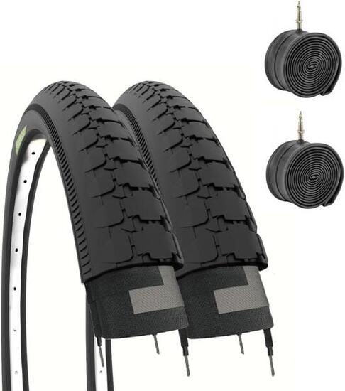 2 copertoni 26x2x13/4 (54-571)+camere pneumatici carretto furgoncino bici EV