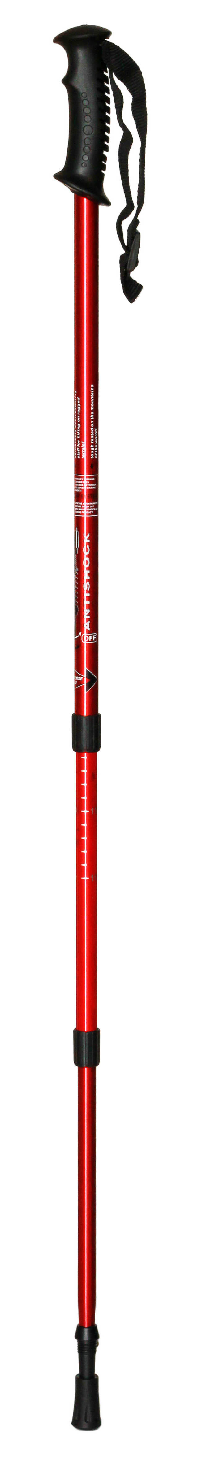 Bastone da trekking alluminio estensibile ROSSO 65-135cm 2/4
