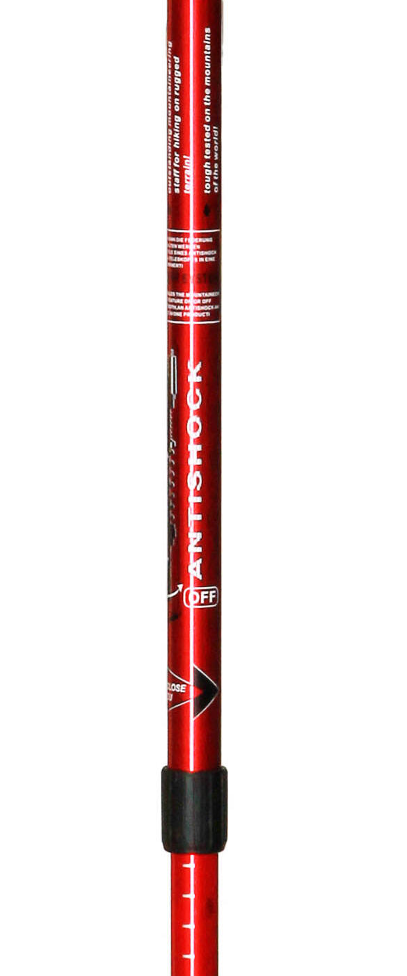 Bastone da trekking alluminio estensibile ROSSO 65-135cm 3/4