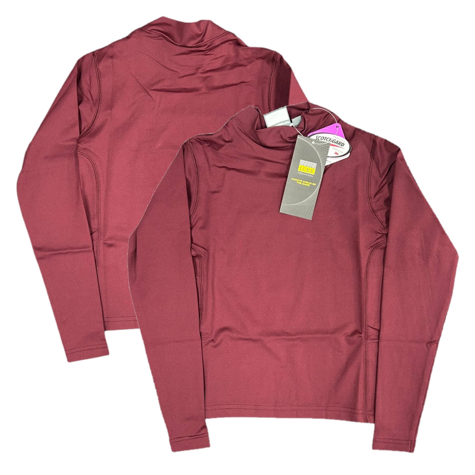 NO BRAND David Luke Kid's Baselayer Top Sports Maroon Long Sleeve