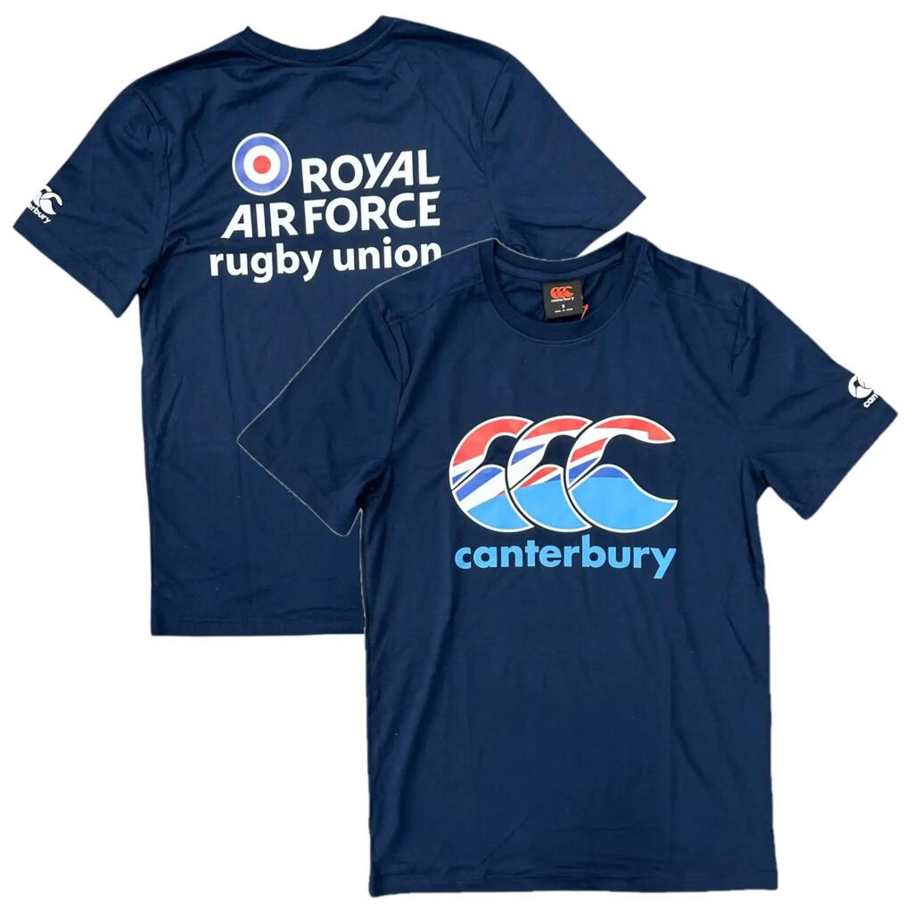 Canterbury Men's RAF Rugby T-Shirt RAF Blue Club Print Short Sleeve