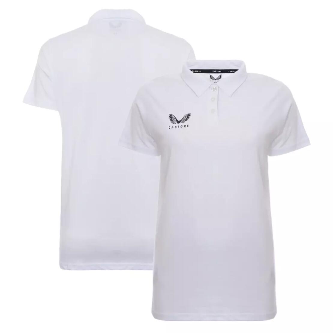 CASTORE Castore Kid's Sports Polo Shirt Logo White Short Sleeve