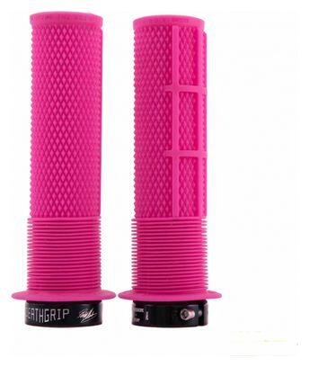DMR DMR Deathgrip Bike Handle Bar Grips Lock On - Thin Pink Flanged