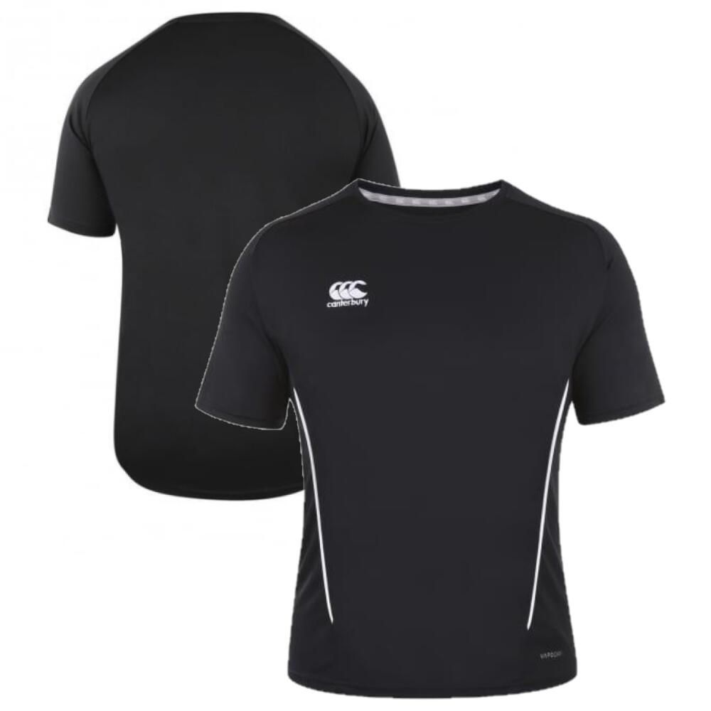 Canterbury Men's Sports T-Shirt Black Poly Short Sleeve 1/3