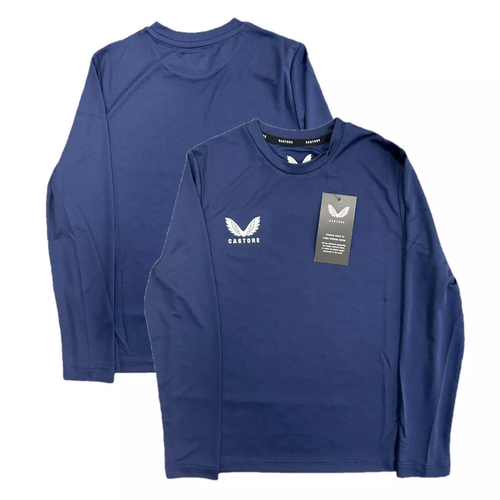 CASTORE Castore Sports Kid's T-Shirt Long Sleeve Navy Training Top
