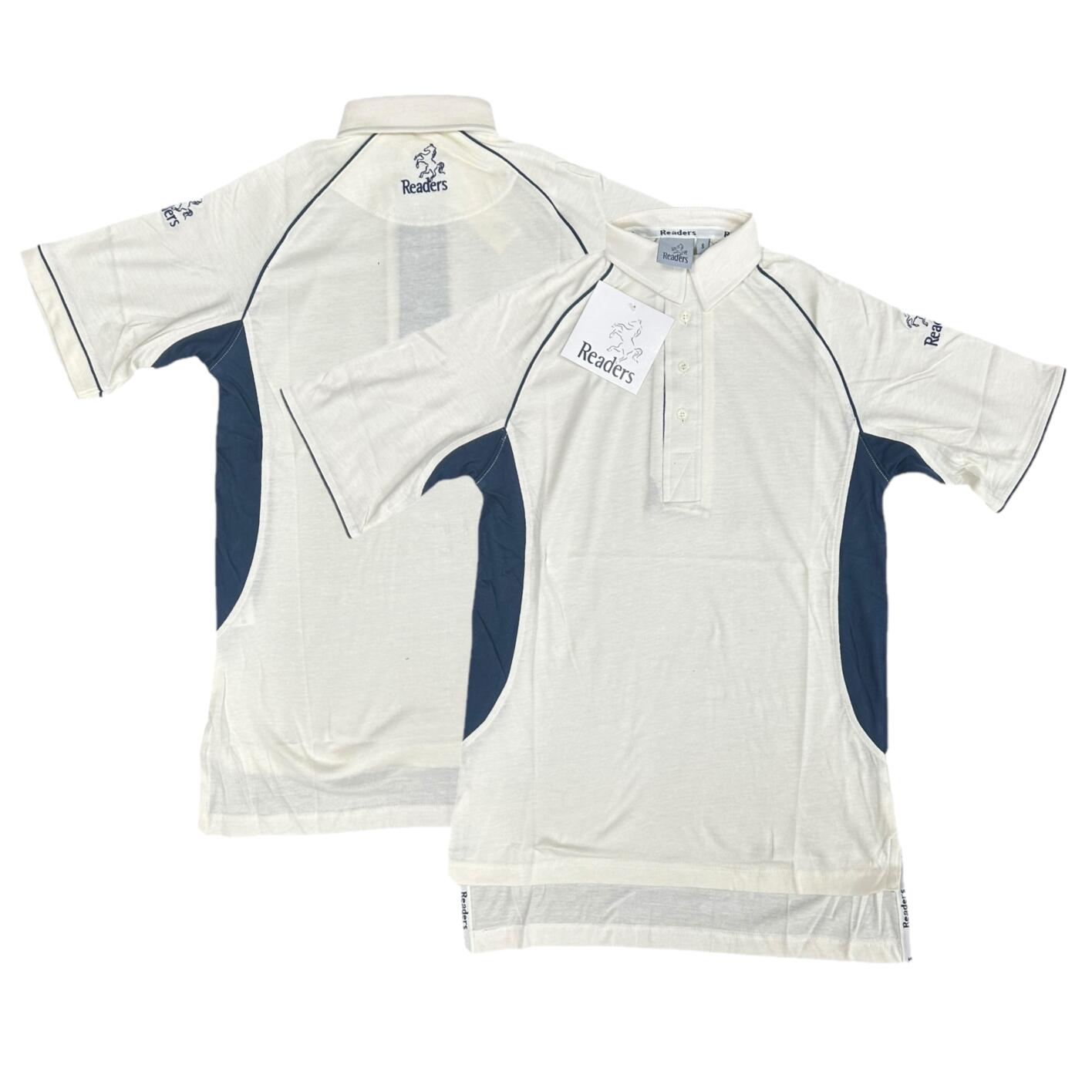Readers Kid's Cricket Shirt Premier Whites Polo Shirt Top 1/3