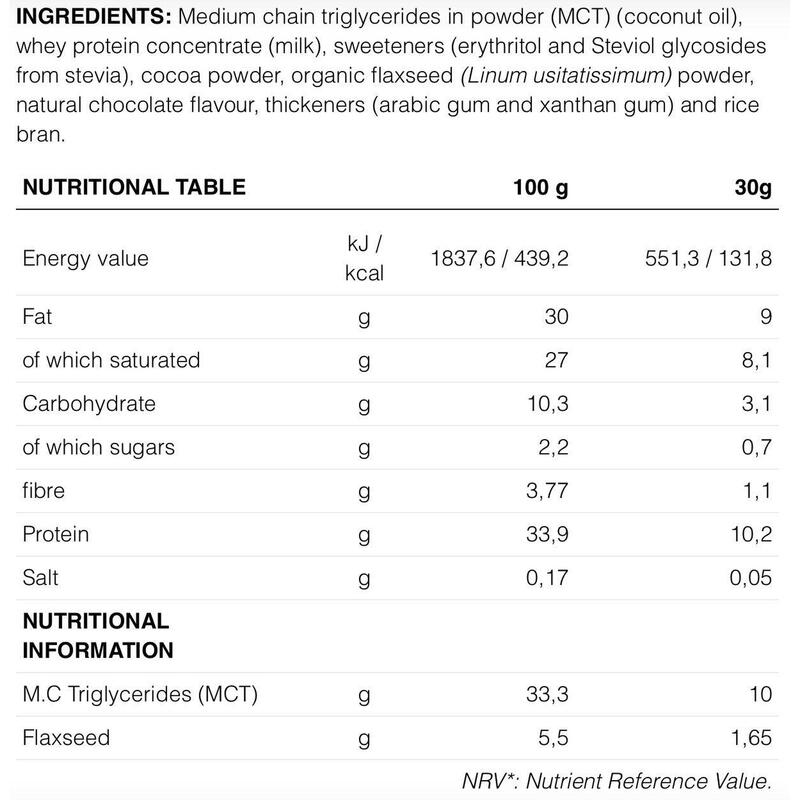 Pudra proteica - Keto Protein - ciocolata - 500gr