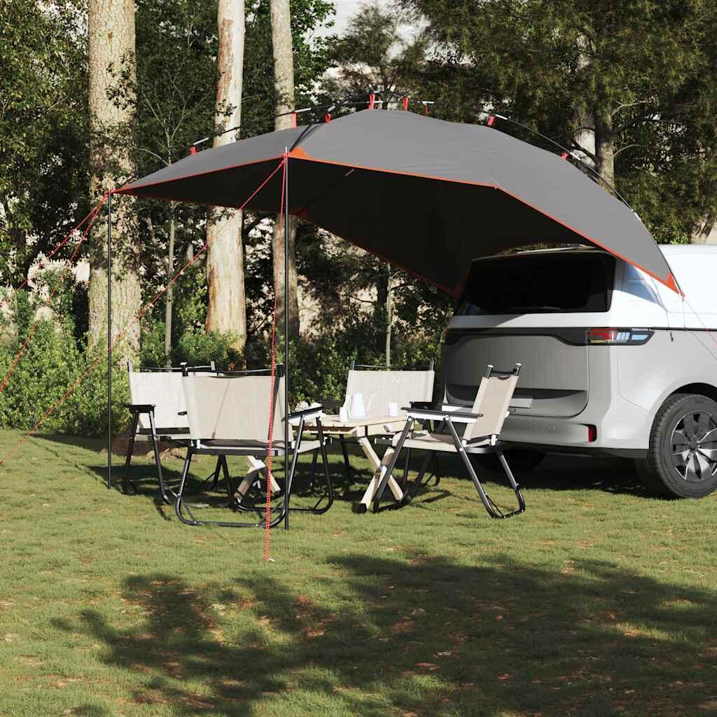 Tenda per auto VidaXL impermeabile grigia e arancione 3/4