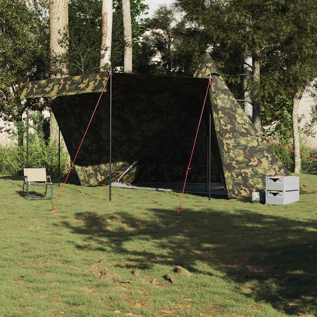 VidaXL Tenda Tipi 6 Persone Camouflage impermeabile 3/4