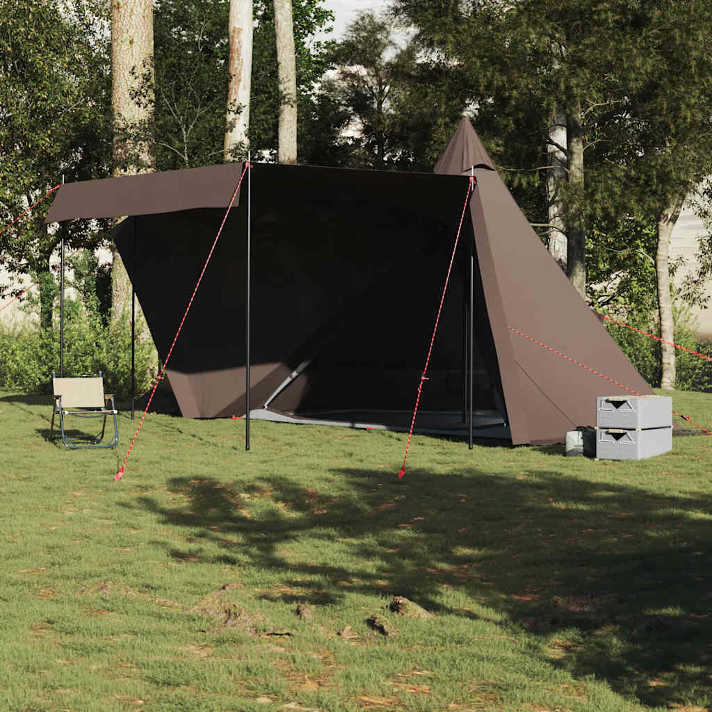 VidaXL Tenda Tipi 6 Persone impermeabile marrone 3/4
