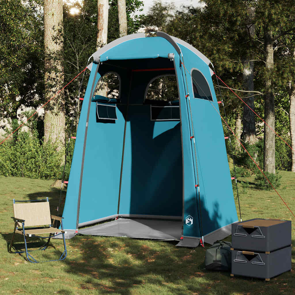 Tente de Douche Étanche VidaXL en Bleu pour Camping 3/4