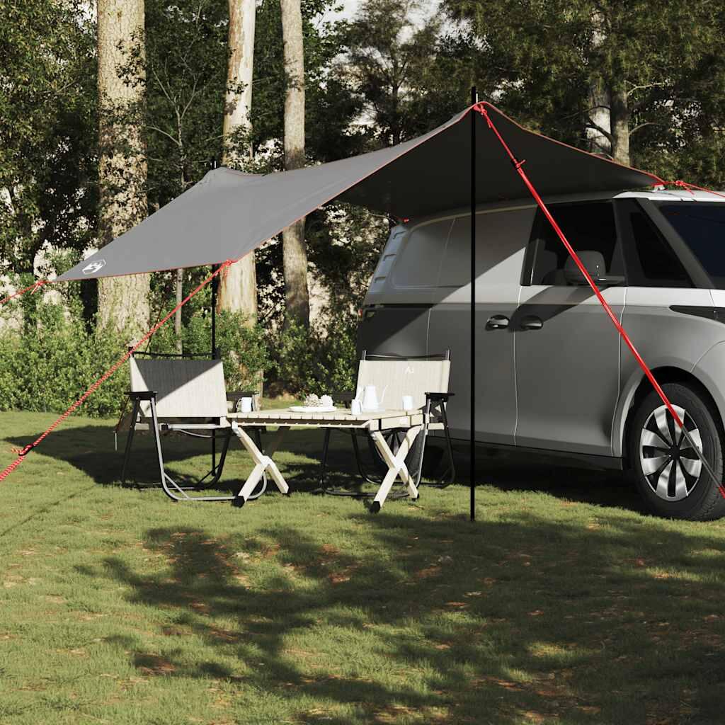 Tenda per auto VidaXL impermeabile grigio e arancione 410x250x200 cm 3/4