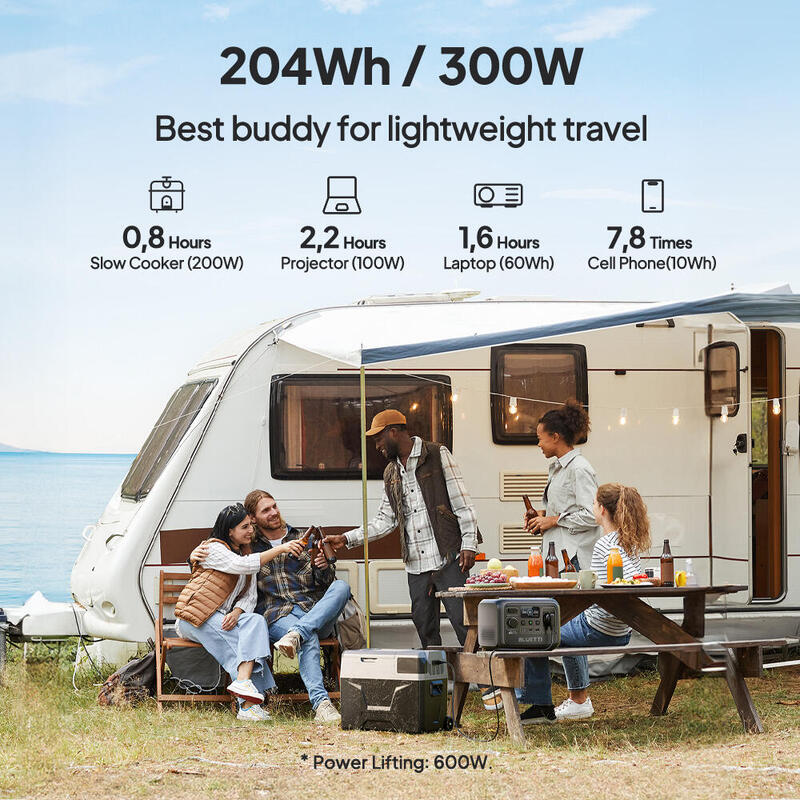 BLUETTI Station Électrique Portable  AC2A 300W+Panneau Solaire 100W pour Caravan