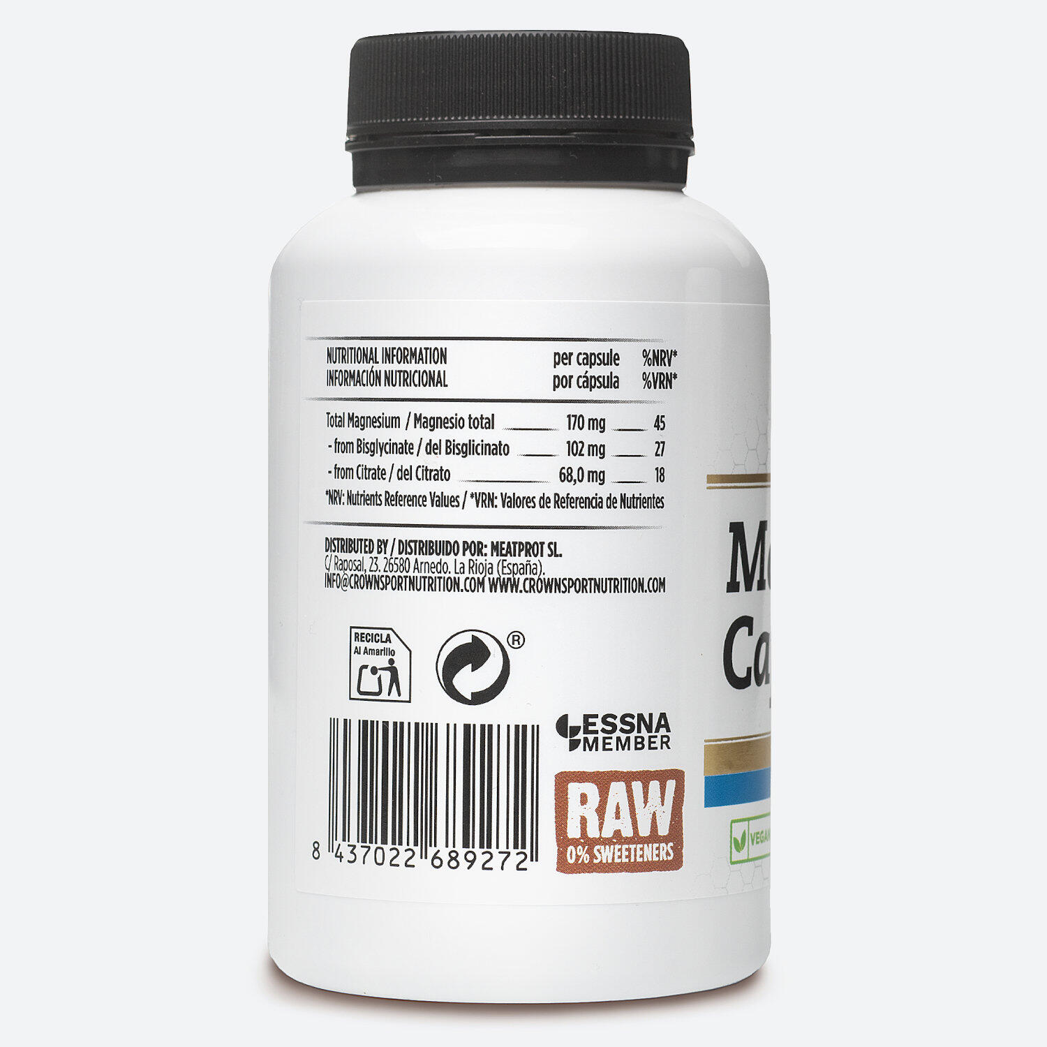 Frasco de 90 cápsulas de magnésio "Magnesium Caps DUAL". 3/7