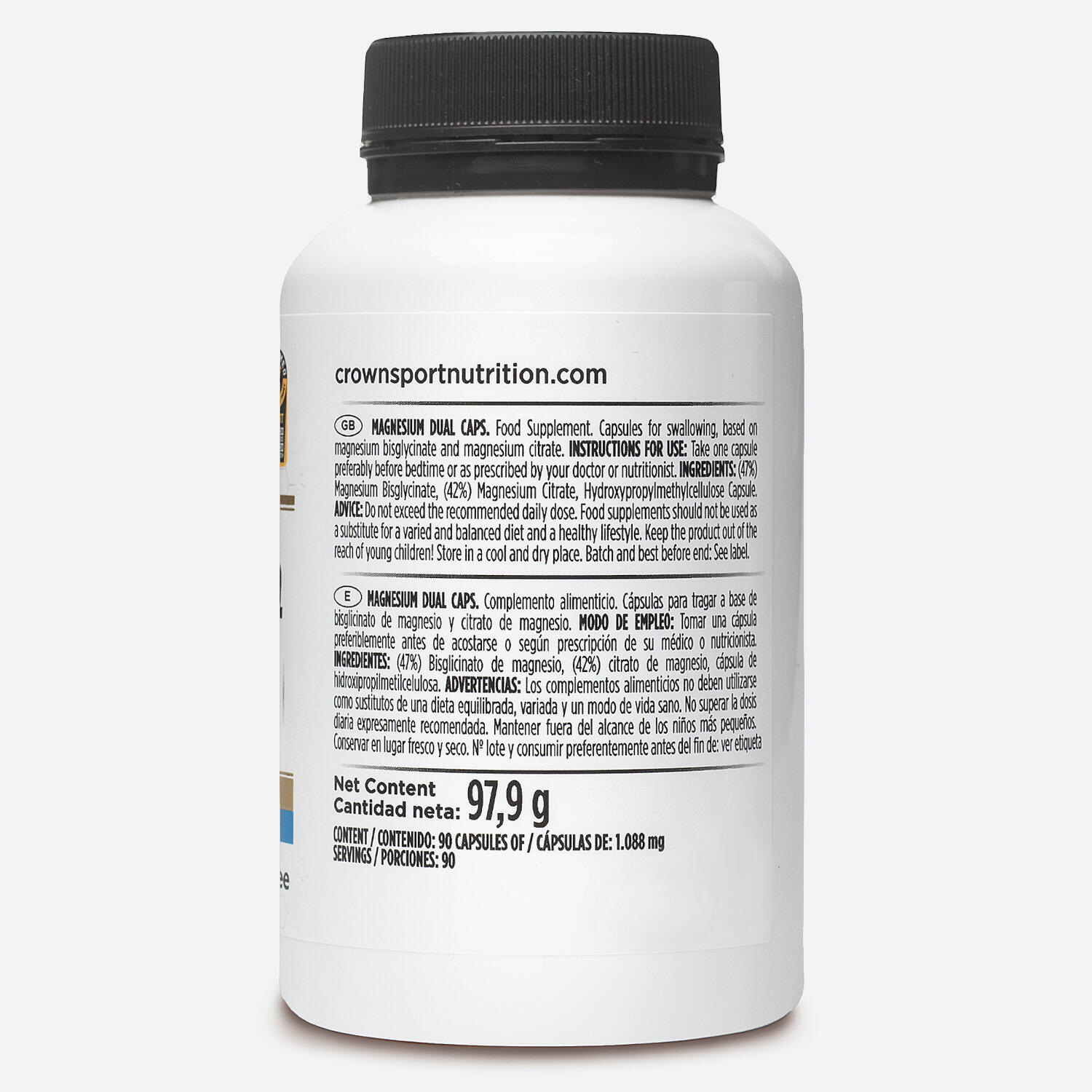 Frasco de 90 cápsulas de magnésio "Magnesium Caps DUAL". 2/7