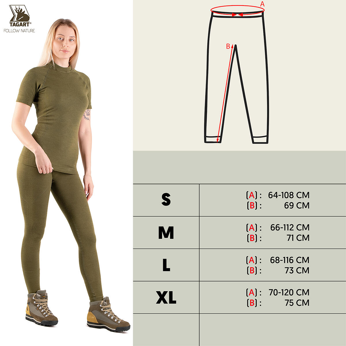 Leggings thermoactifs pour femmes Tagart Greenland en laine mérinos 2/4