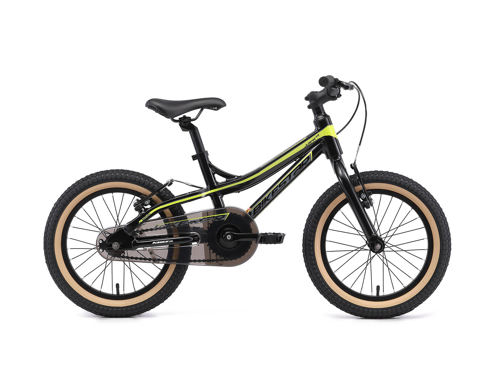 BIKESTAR Bikestar 16 Zoll Alu Mountainbike Kinderfahrrad, schwarz/grün