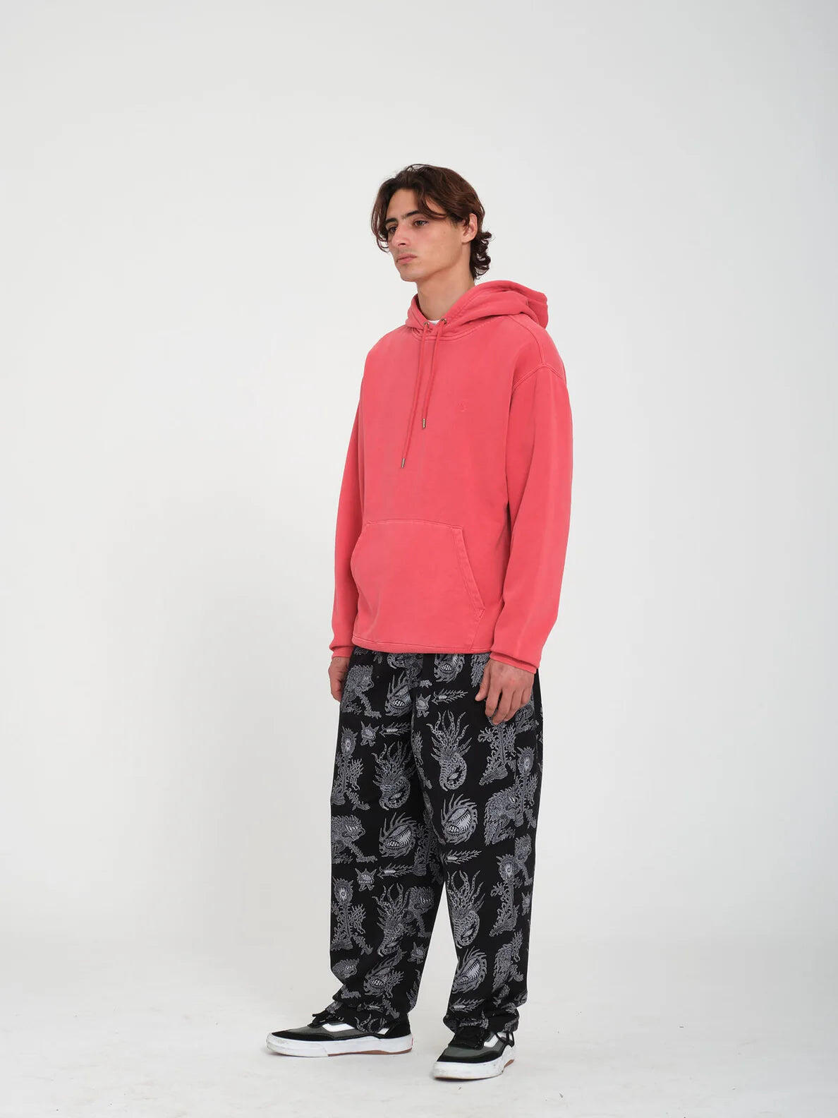 Camisola com capuz Volcom Single Stone PW PO - Washed Ruby 3/4