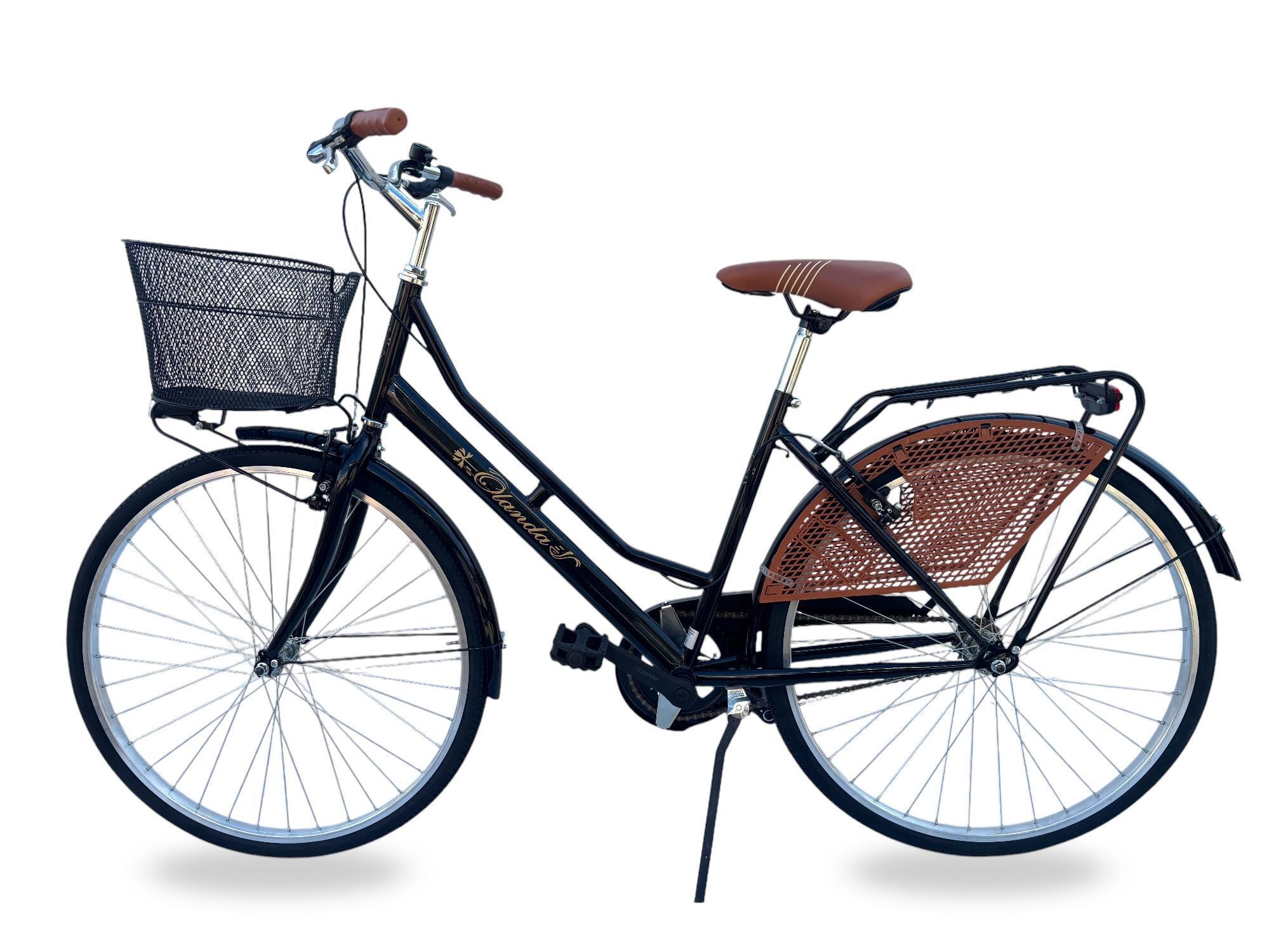 Bicicletta Donna Da Passeggio Misura 26 Bici Città Vintage Con 2 Cestini Nera 2/7