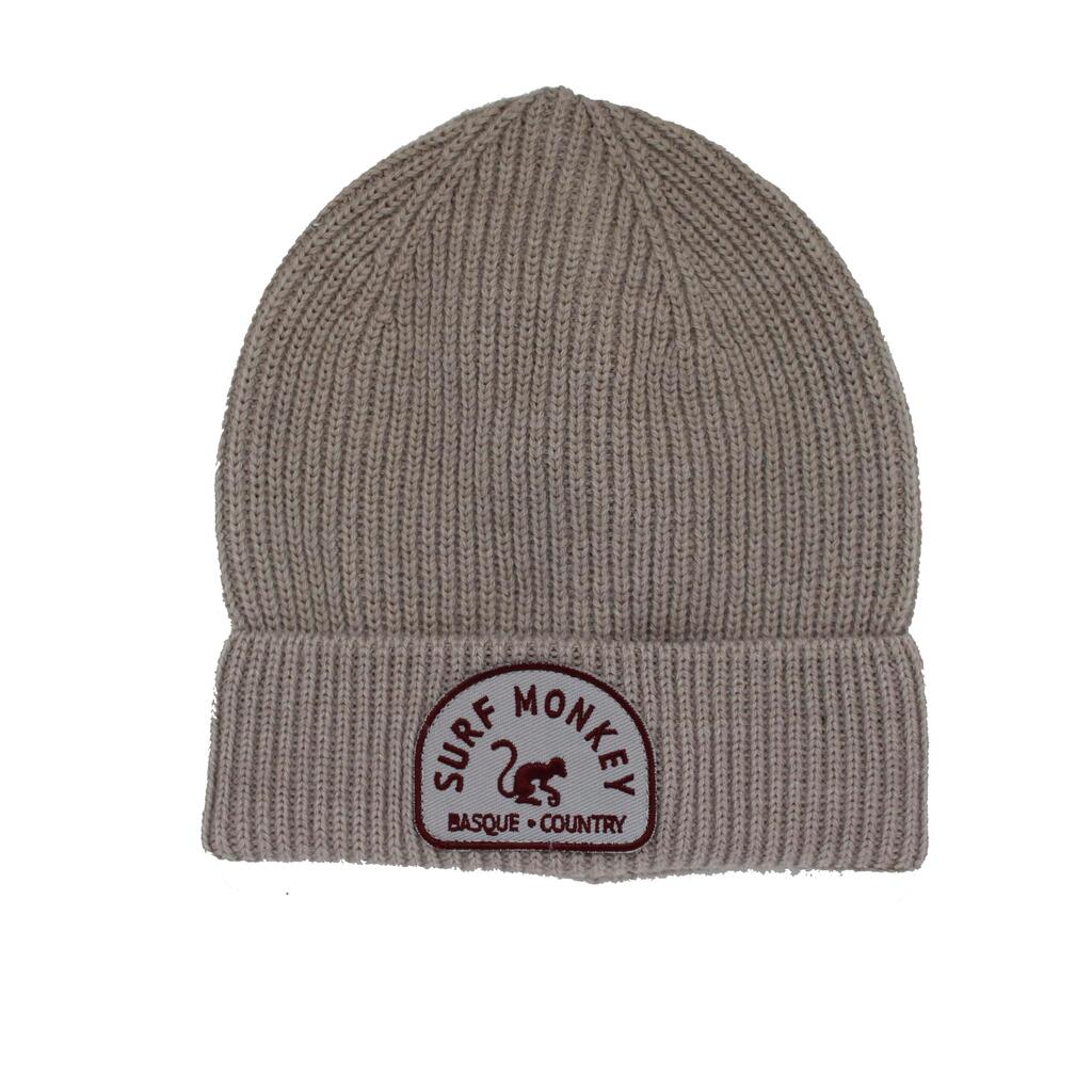 Beanie Knit Hat - Hemmed / Wool / One Size (Beige)